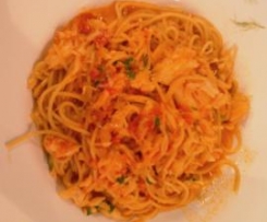 Esparguete com bacalhau