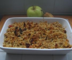 Crumble de maçã e pera