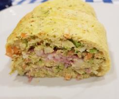 Torta de Legumes recheada com queijo e fiambre