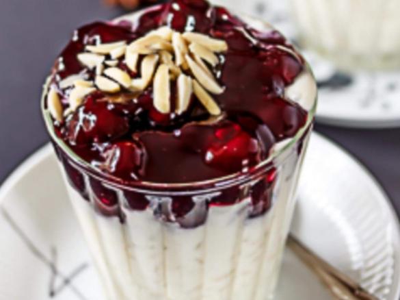 Quente sobre frio (molho de cerejas)