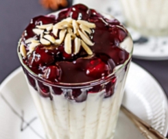 Quente sobre frio (molho de cerejas)