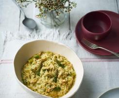 Risoto de peru e espargos