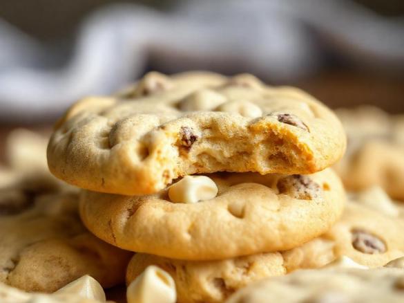 Bolachas americanas de chocolate branco