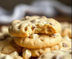 Bolachas americanas de chocolate branco