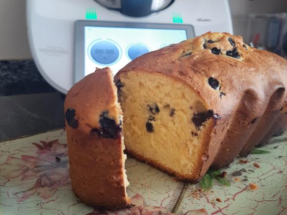 Bolo de limao e mirtilios