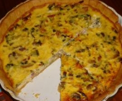 Quiche de Alho Francês, Presunto e Cogumelos
