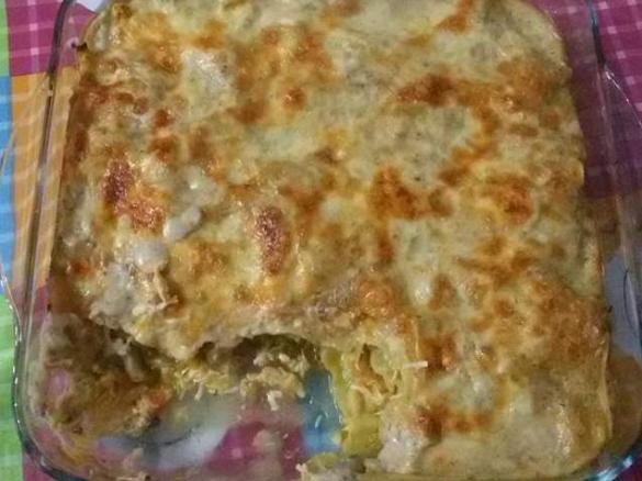 Lasanha de frango e cogumelos