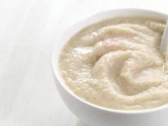 Papa de arroz, maçã e milho