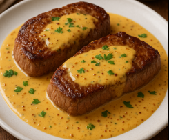 🍴 Bifes com Molho de Mostarda