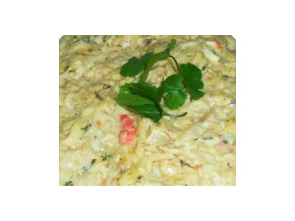 Pescada com caril e béchamel de coentros