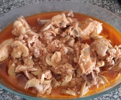 Frango guisado com cogumelos