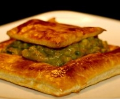 Quadrados Folhados de Peixe e Legumes