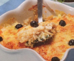 Bacalhau com natas e espinafres