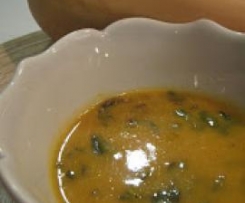Sopa de abóbora assada com Beldroegas