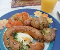 Alheiras com batatas a murro