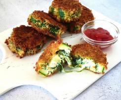 Panadinhos de courgette com espinafres e queijo creme