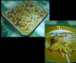 Macarrão com camarão e bacon