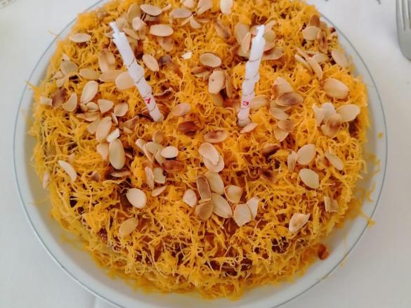 BOLO DE AMENDOA E GILA