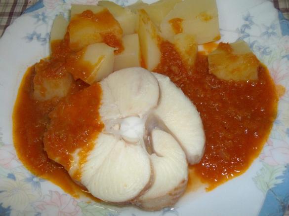 Cação com batatas ao vapor