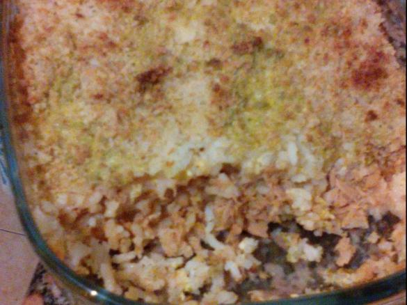 Arroz de atum gratinado