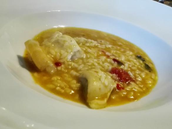 Risoto de línguas de bacalhau