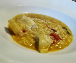 Risoto de línguas de bacalhau