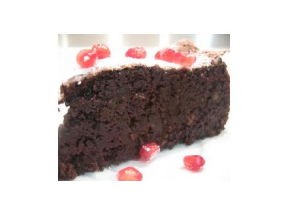 Bolo de chocolate, amêndoa e beterraba