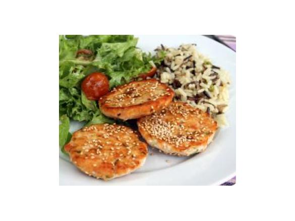 Pastéis de salmão e gengibre