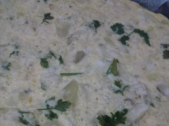 Omeleta de aproveitamento peixe cozido