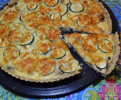 Quiche de cogumelos, bacon e curgete