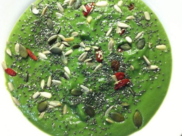 Sopa de chu-chu e espinafres