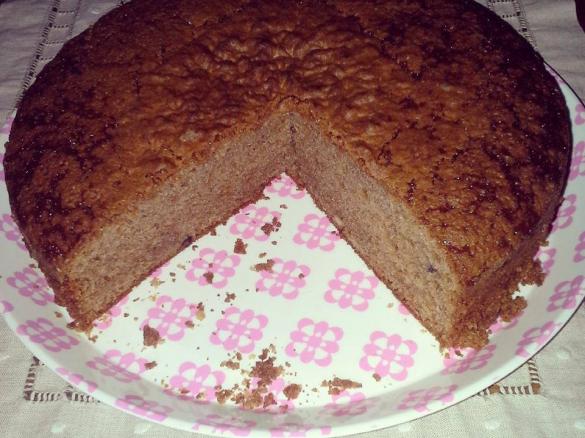 Bolo de iogurte de mirtilos com chocolate