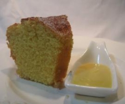 Bolo de arroz e laranja com curd de laranja
