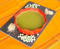 Creme de ervilhas com quinoa