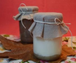 Iogurtes com doce de castanha