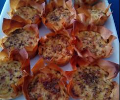 Cestinhas de bacon e alho francês