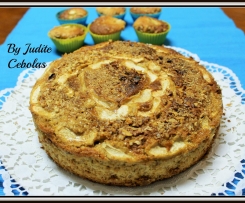 Bolo de maçã com nozes