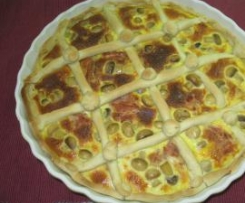 Quiche de fiambre e cogumelos