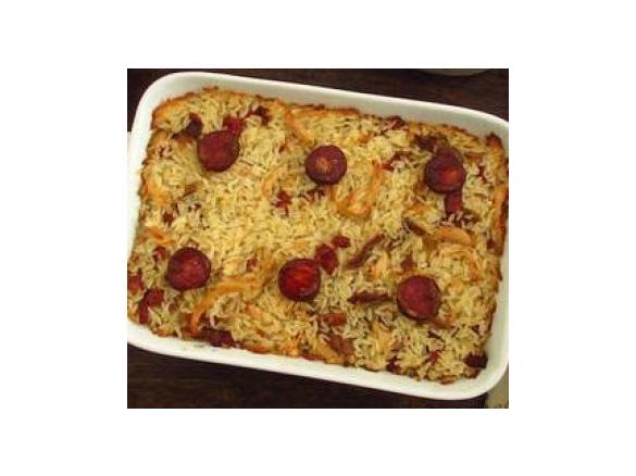 Arroz de frango no forno