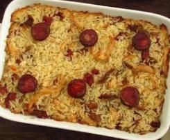 Arroz de frango no forno