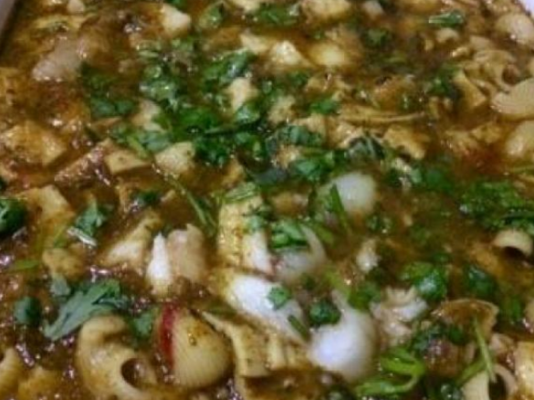 Massada de Tamboril e delicias do mar