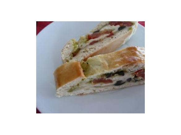 Pão recheado para piquenique