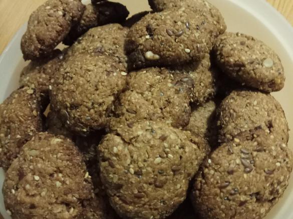 Bolachas aveia com sementes