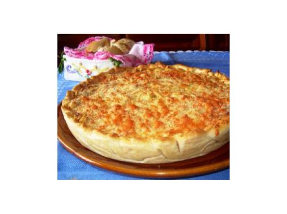 Tarte de bacalhau e espinafres