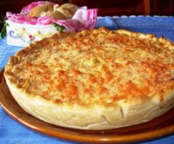 Tarte de bacalhau e espinafres
