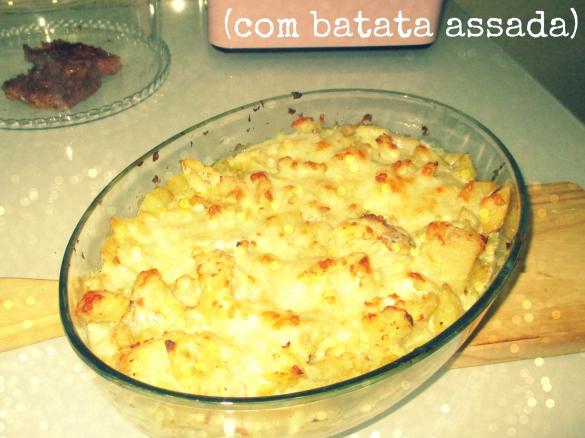 Bacalhau com natas (com batata assada)