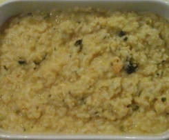 Risoto cremoso de camarão  e salmão 