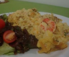 Bacalhau Gratinado com Camarão
