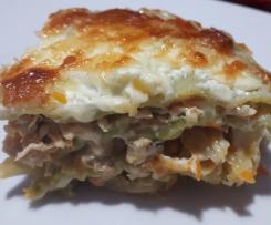 Lasanha de frango com massa fresca de espinafres