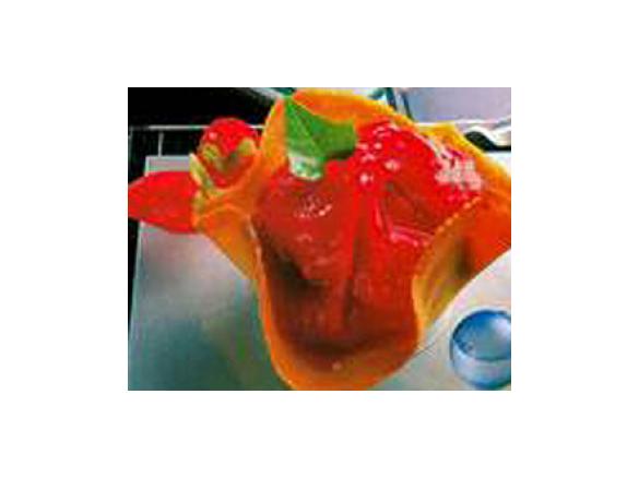 Tulipas com sorvete de morango